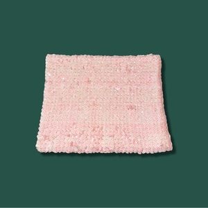 y2k ❤︎︎ Moda International Pastel Pink Sequin Tube Top